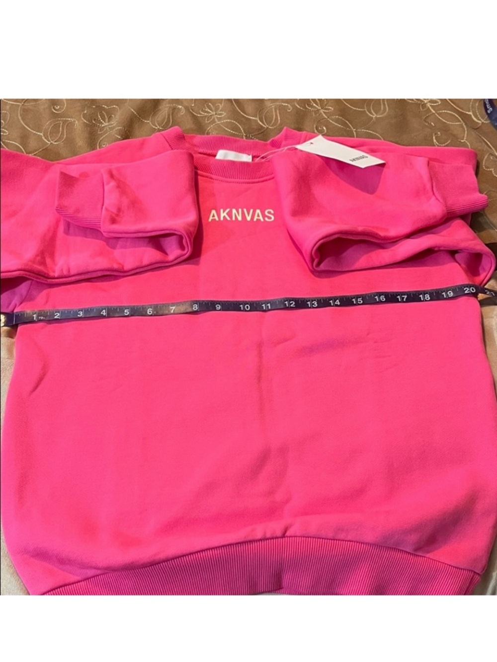 Aknvas Logo Pink Crewneck Sweatshirt Women’s S - Cotton - NWT - Picture 7 of 10